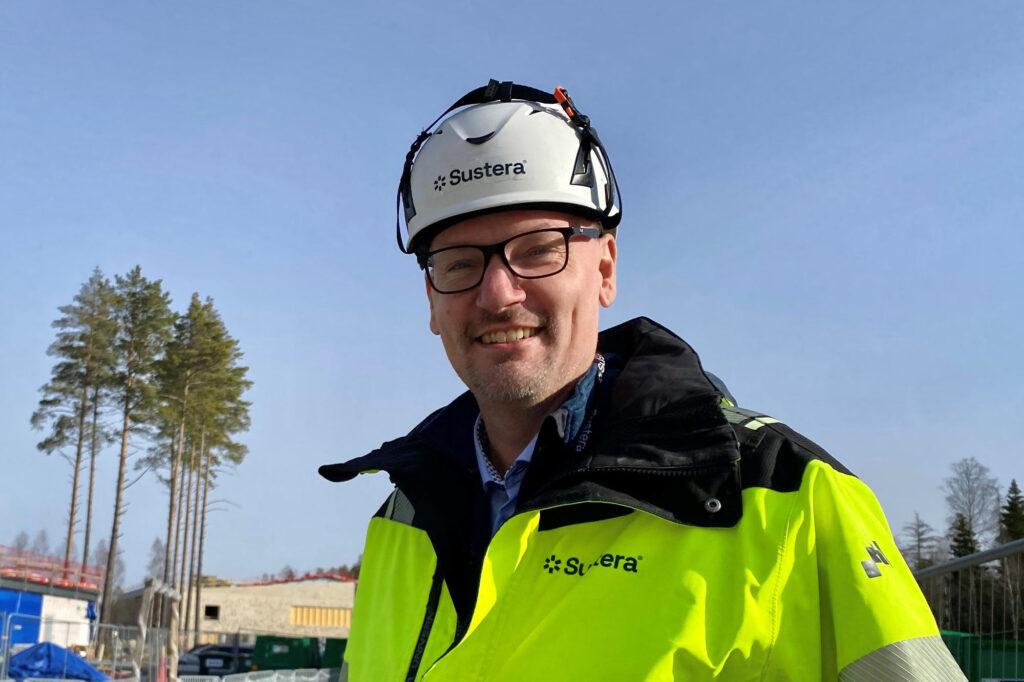 Peter Sunvisson på byggarbetsplats